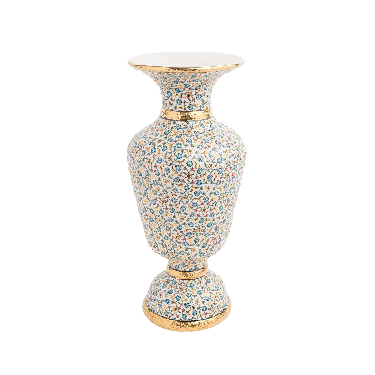 Handmade Ceramic Decorative Vase, Blossom Elegance Ceramic Vase, Golden Vase