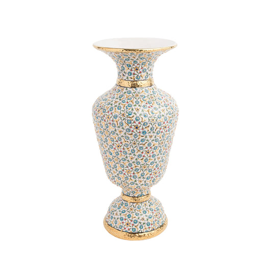 Handmade Ceramic Decorative Vase, Blossom Elegance Ceramic Vase, Golden Vase