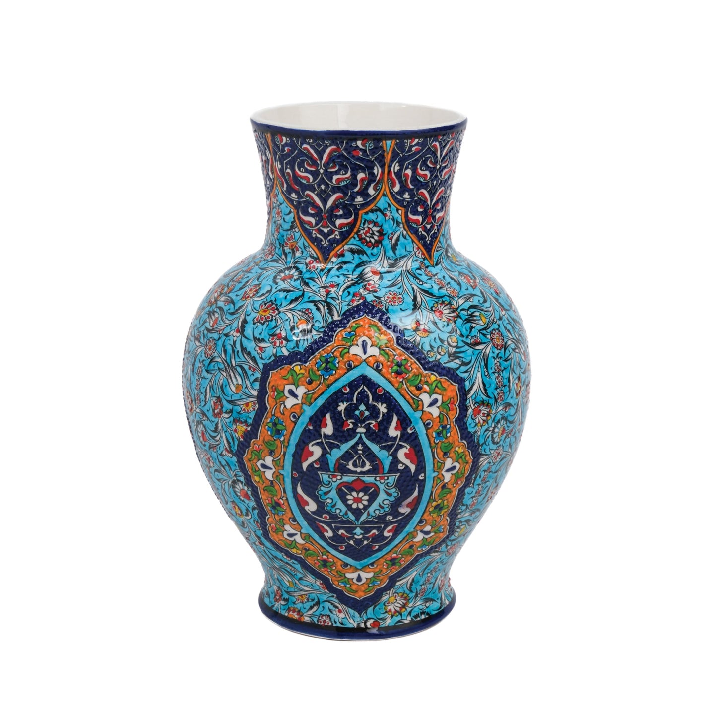 Handmade Ceramic Decorative Vase, Oriental Medallion Ceramic Vase