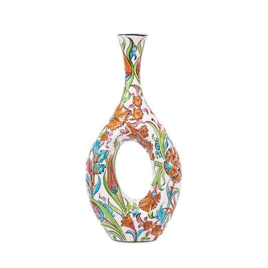 Handmade Ceramic Decorative Vase, Ornate Loop Ceramic Vase