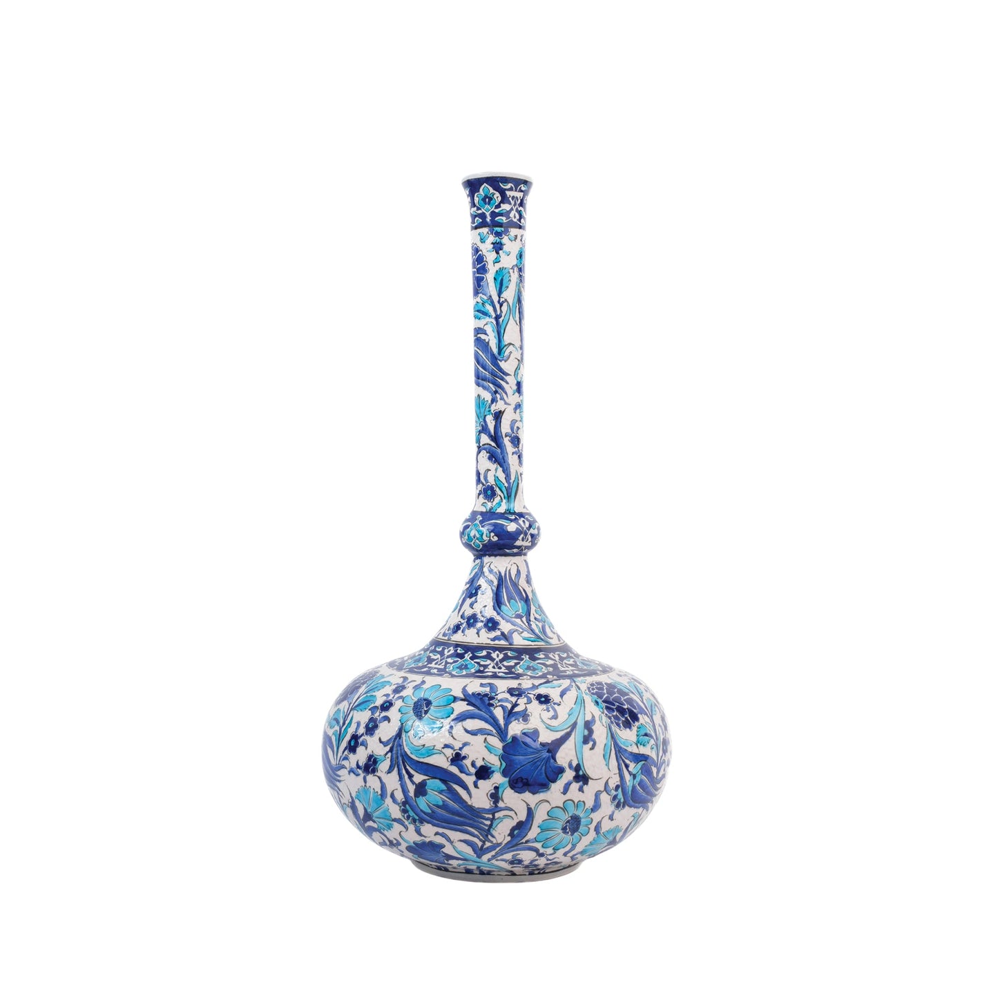 Handmade Ceramic Decorative Vase, Blue Bloom Ceramic Vase