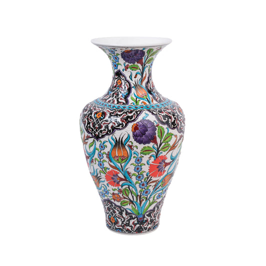 Handmade Ceramic Decorative Vase, Floral Noir Ceramic Vase