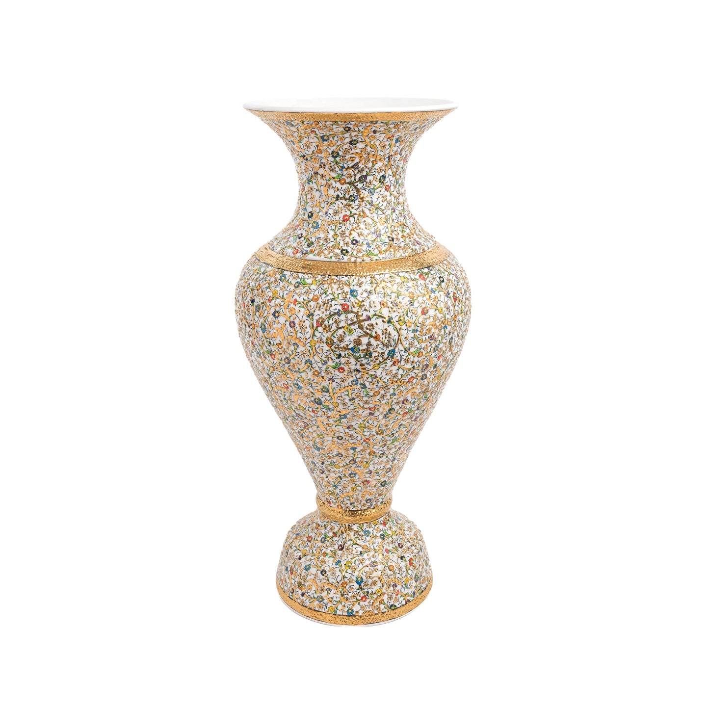 Handmade Ceramic Decorative Vase, Golden Bloom Ceramic Vase, Golden Vase