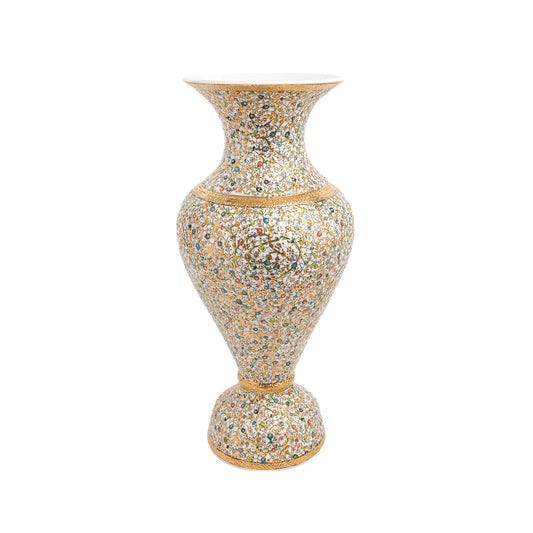 Handmade Ceramic Decorative Vase, Golden Bloom Ceramic Vase, Golden Vase