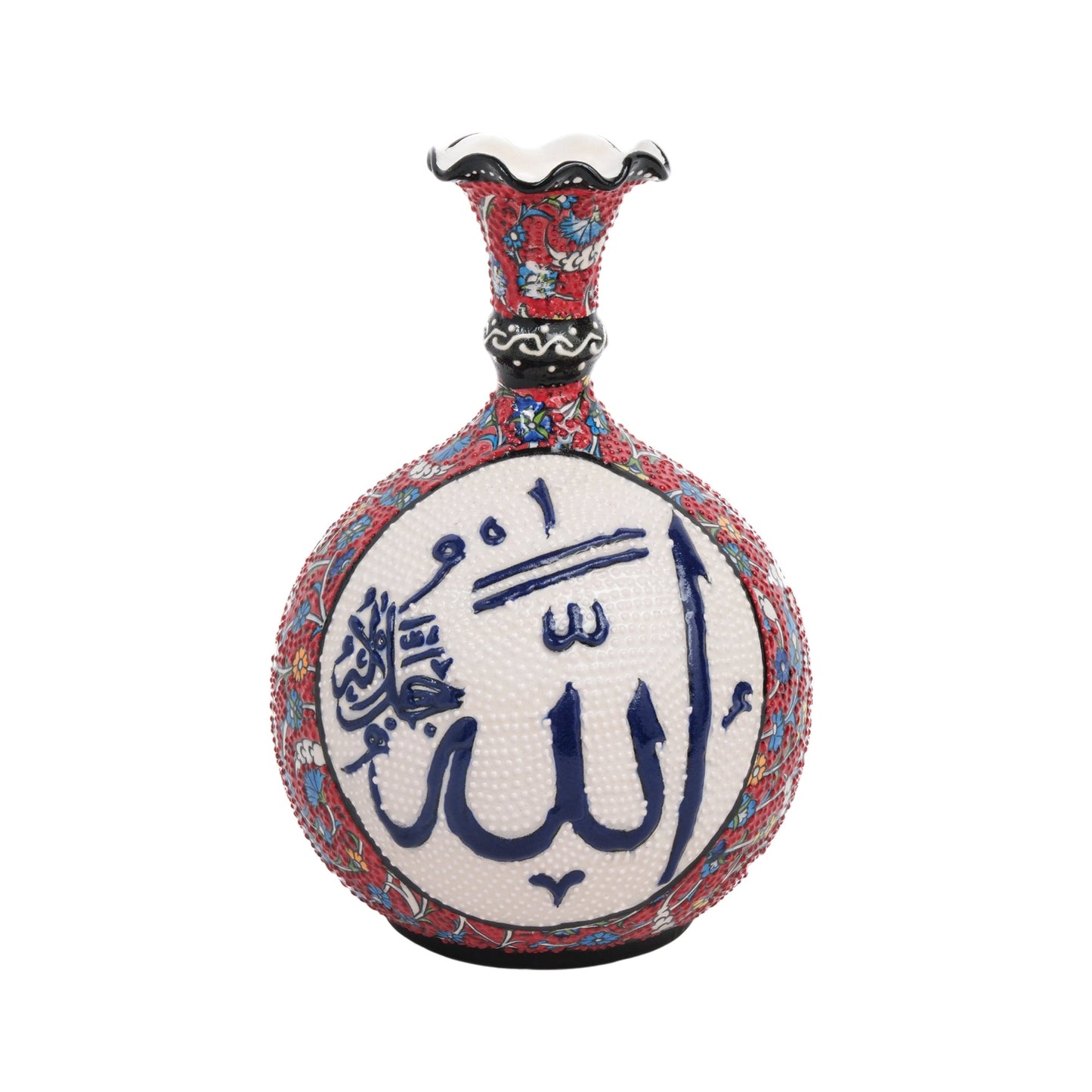 Handmade Ceramic Decorative Vase, Calligraphy Ceramic Vase
