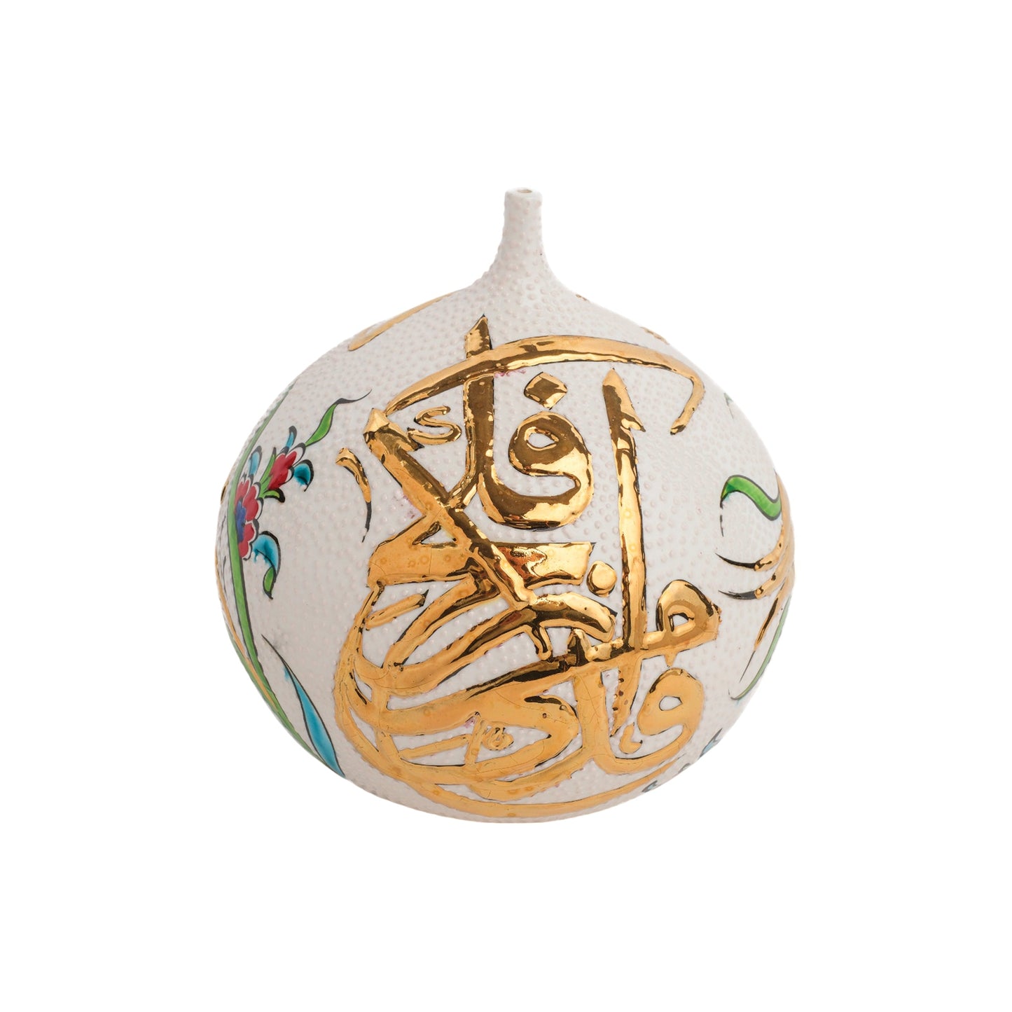 Handmade Ceramic Decorative Vase, Gold Calligraphy Ceramic Vase, Golden Vase