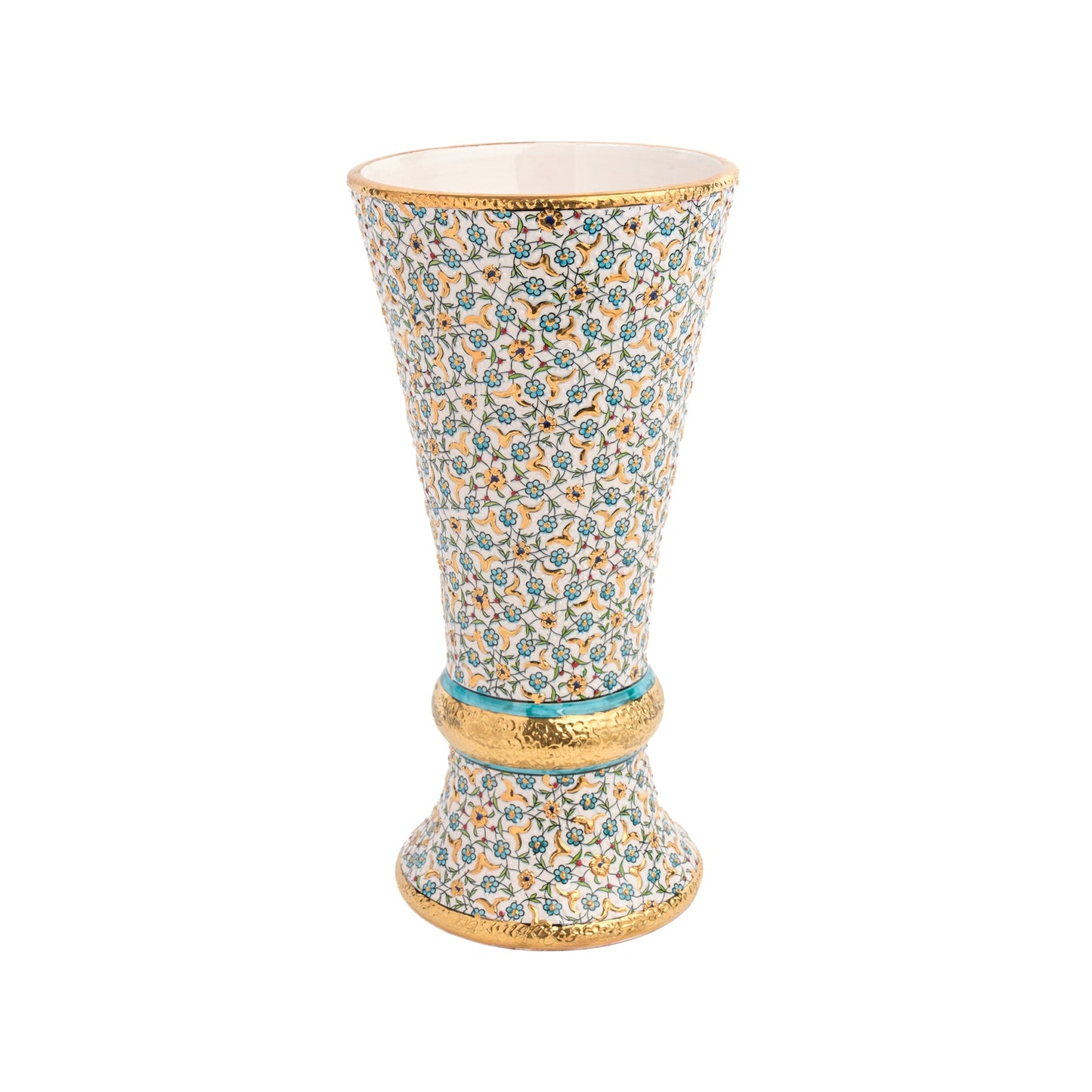 Handmade Ceramic Decorative Vase, Golden Blossom Ceramic Vase, Golden Vase