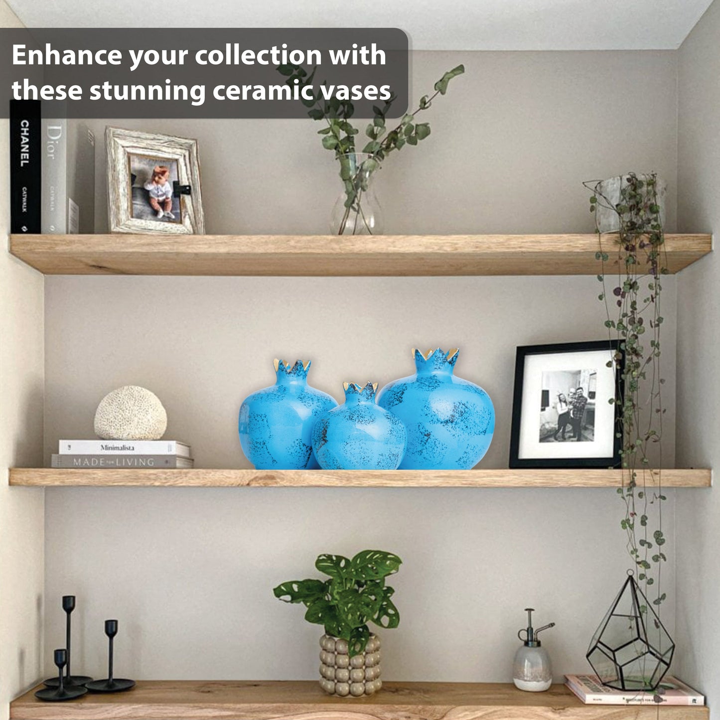 Handmade Ceramic Pomegranate Vase, Ceramic Vase Home Decor