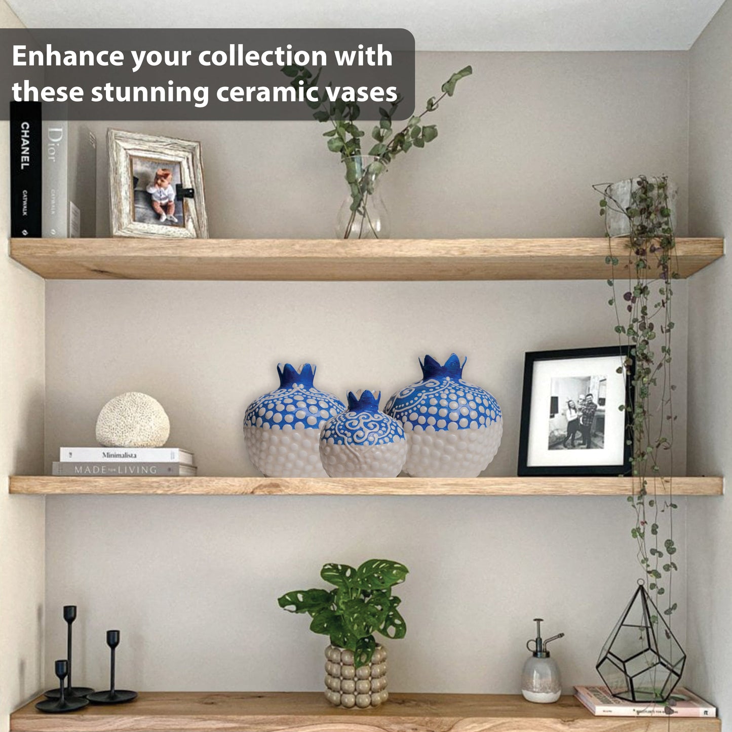 Handmade Ceramic Pomegranate Vase, Ceramic Vase Home Decor