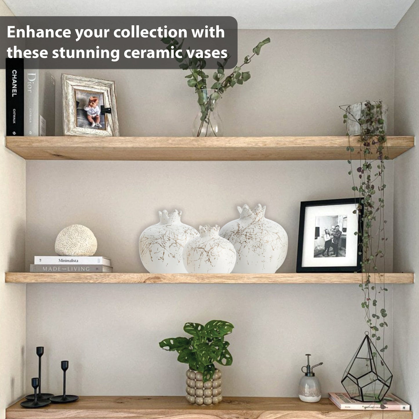 Handmade Ceramic Pomegranate Vase, Ceramic Vase Home Decor