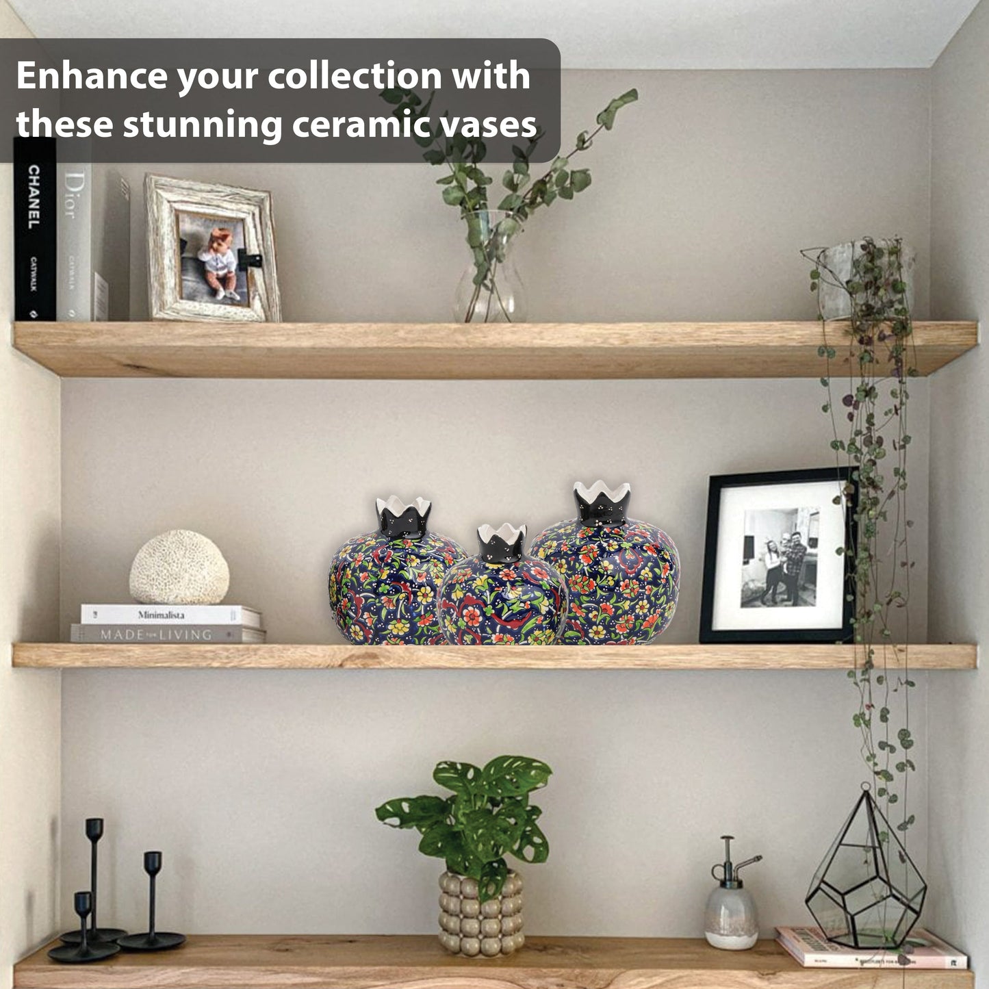 Handmade Ceramic Pomegranate Vase, Ceramic Vase Home Decor