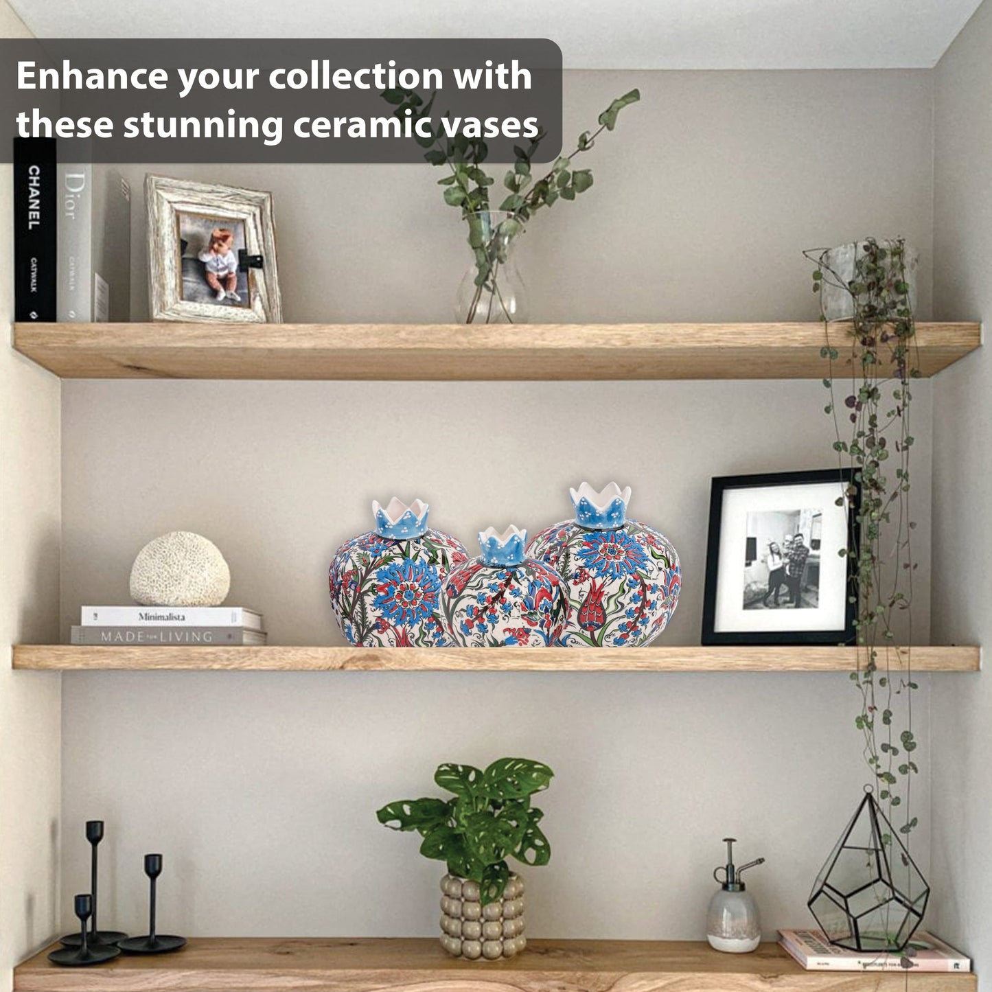 Handmade Ceramic Pomegranate Vase, Ceramic Vase Home Decor