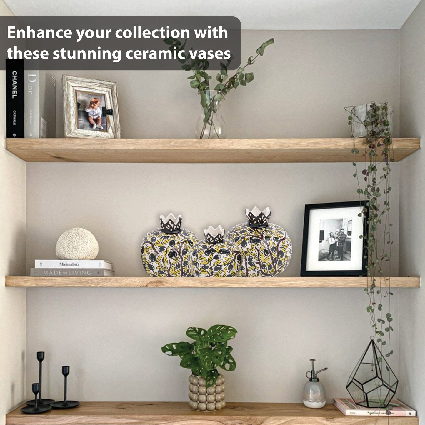 Handmade Ceramic Pomegranate Vase, Ceramic Vase Home Decor