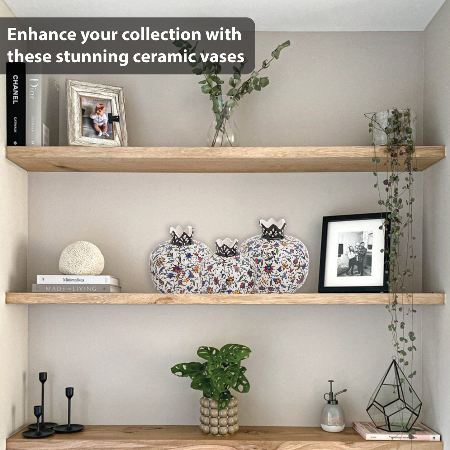 Handmade Ceramic Pomegranate Vase, Ceramic Vase Home Decor