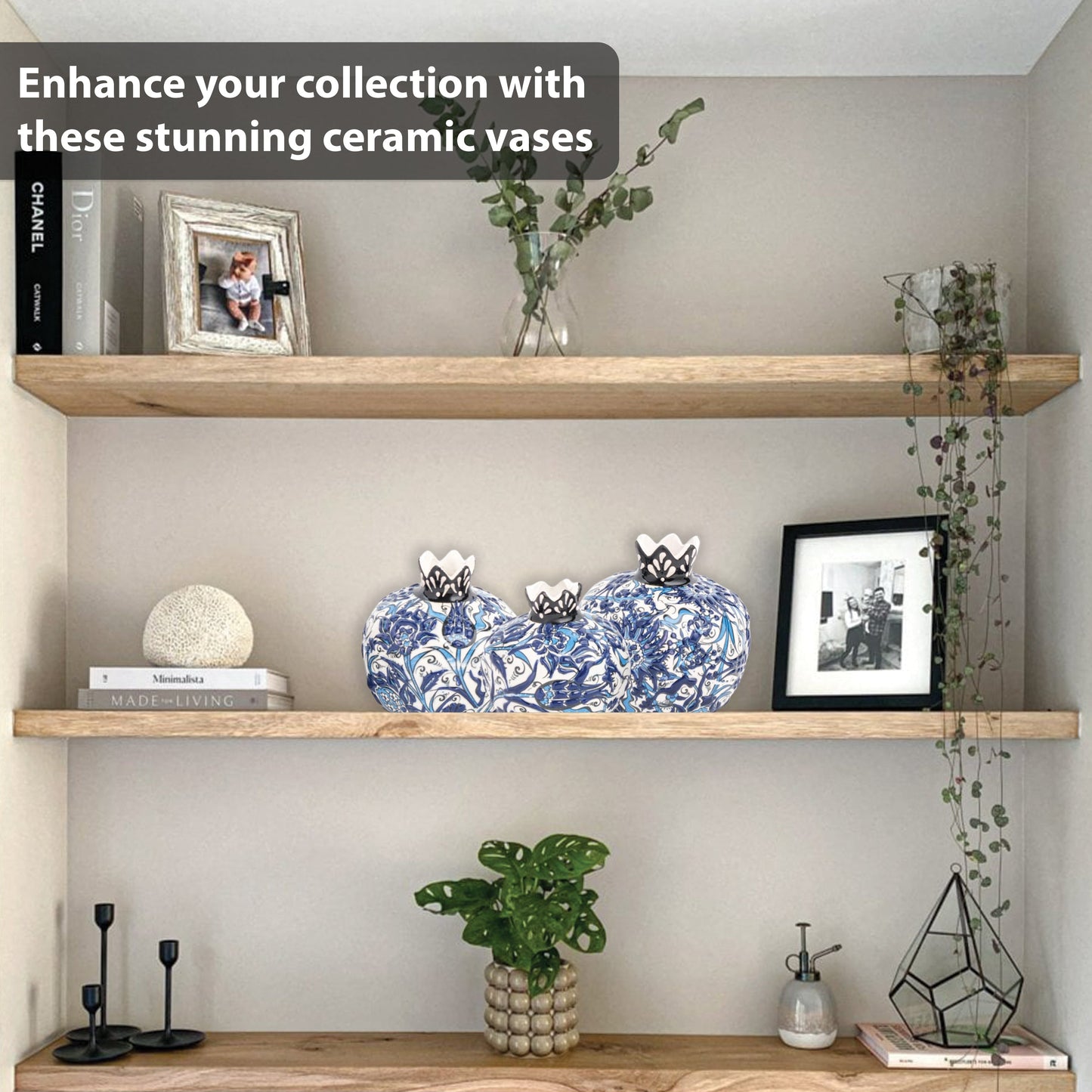 Handmade Ceramic Pomegranate Vase, Ceramic Vase Home Decor