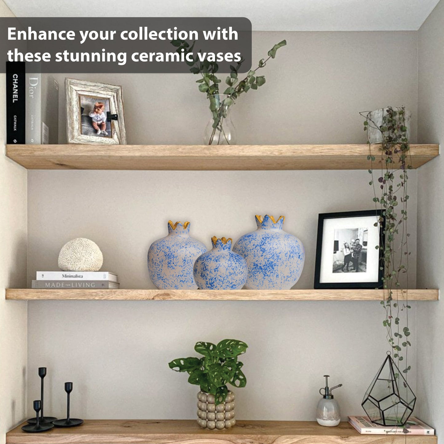 Handmade Ceramic Pomegranate Vase, Ceramic Vase Home Decor