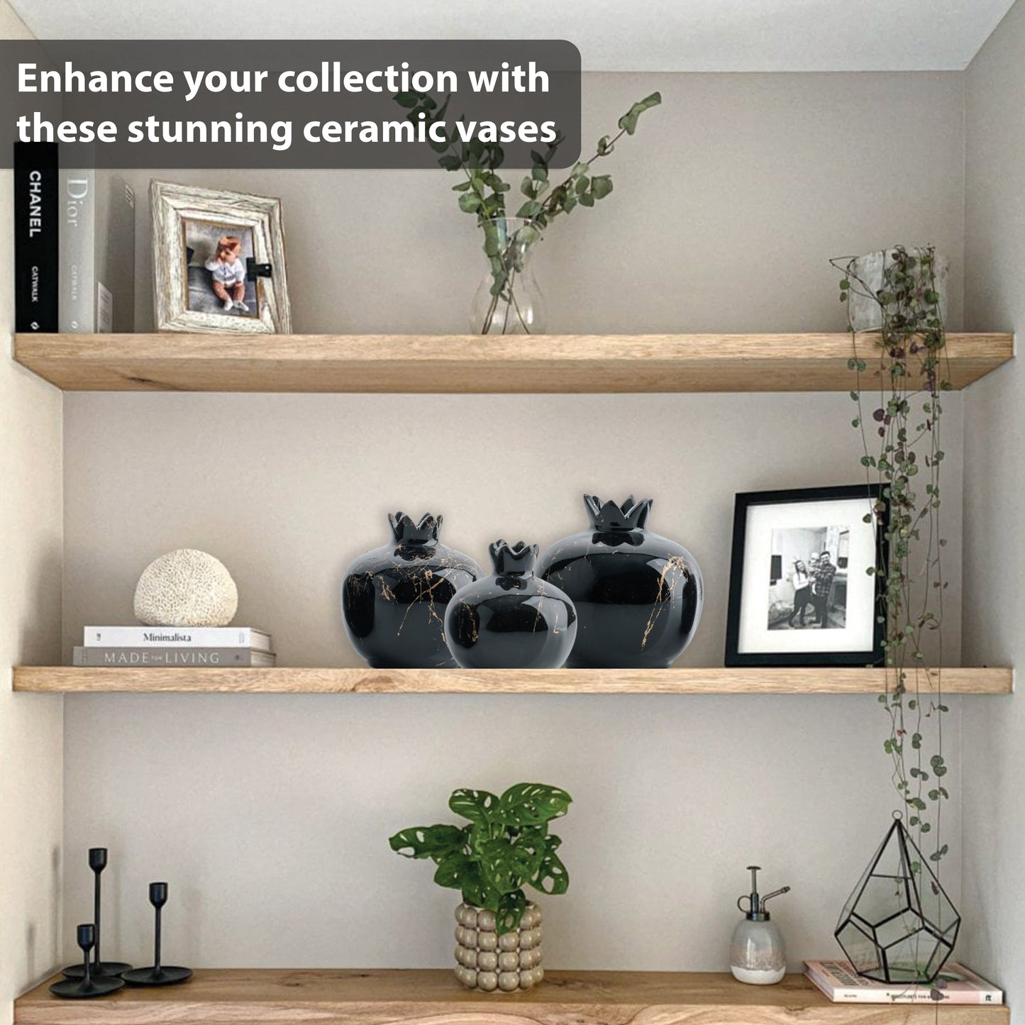 Handmade Ceramic Pomegranate Vase, Ceramic Vase Home Decor