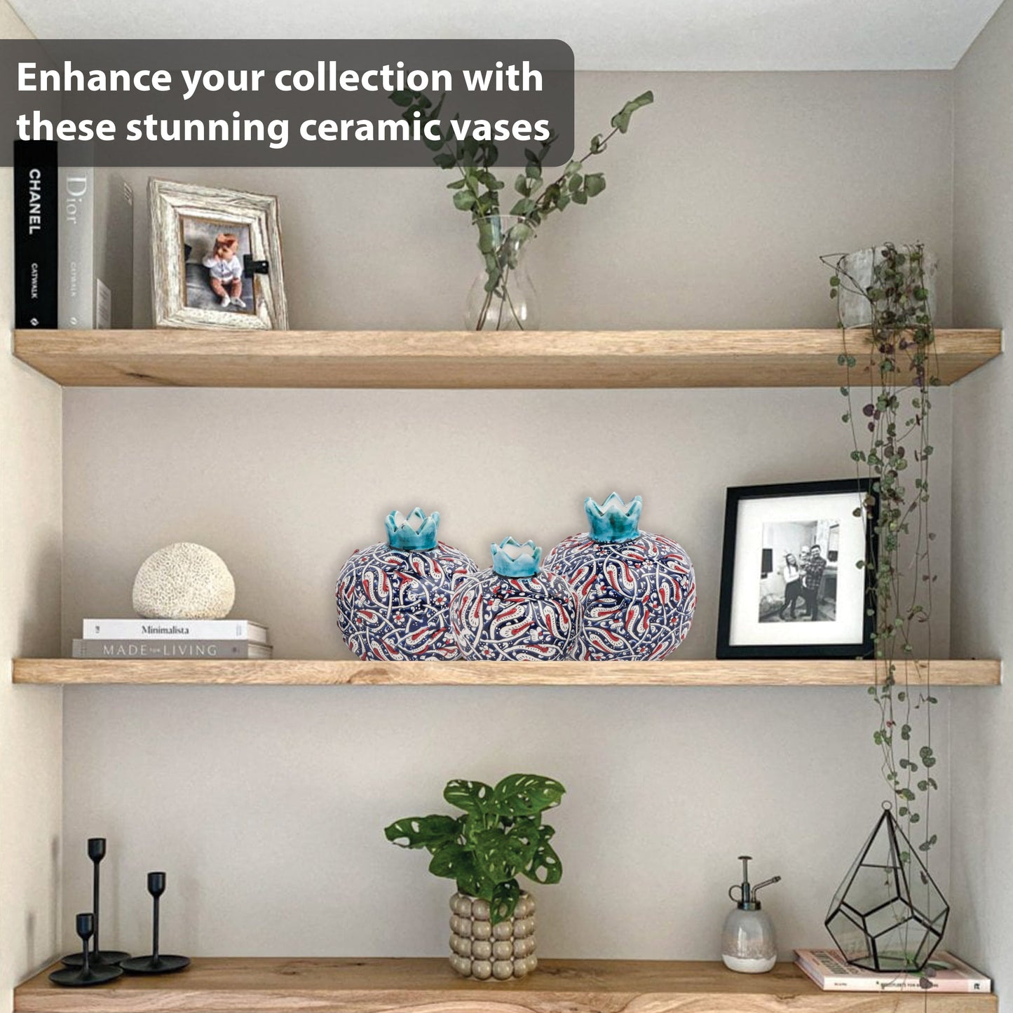 Handmade Ceramic Pomegranate Vase, Ceramic Vase Home Decor