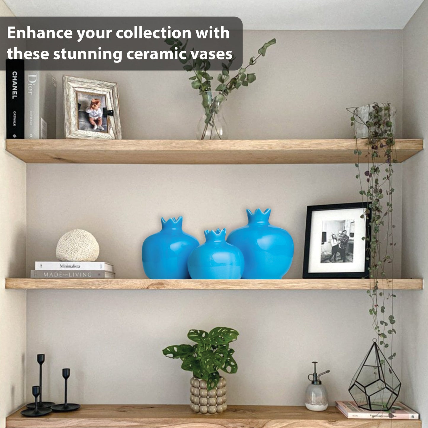 Handmade Ceramic Pomegranate Vase, Ceramic Vase Home Decor