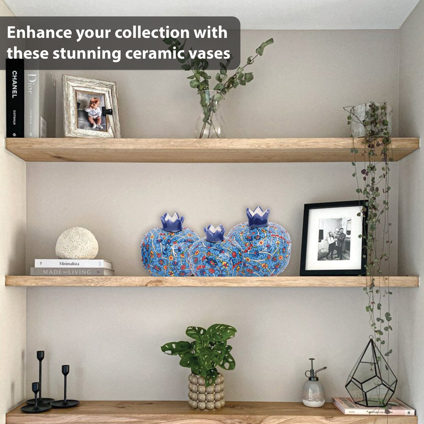 Handmade Ceramic Pomegranate Vase, Ceramic Vase Home Decor