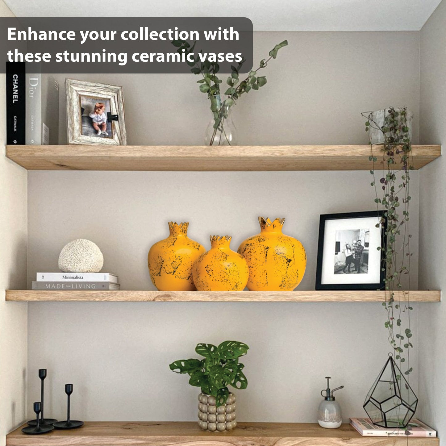 Handmade Ceramic Pomegranate Vase, Ceramic Vase Home Decor