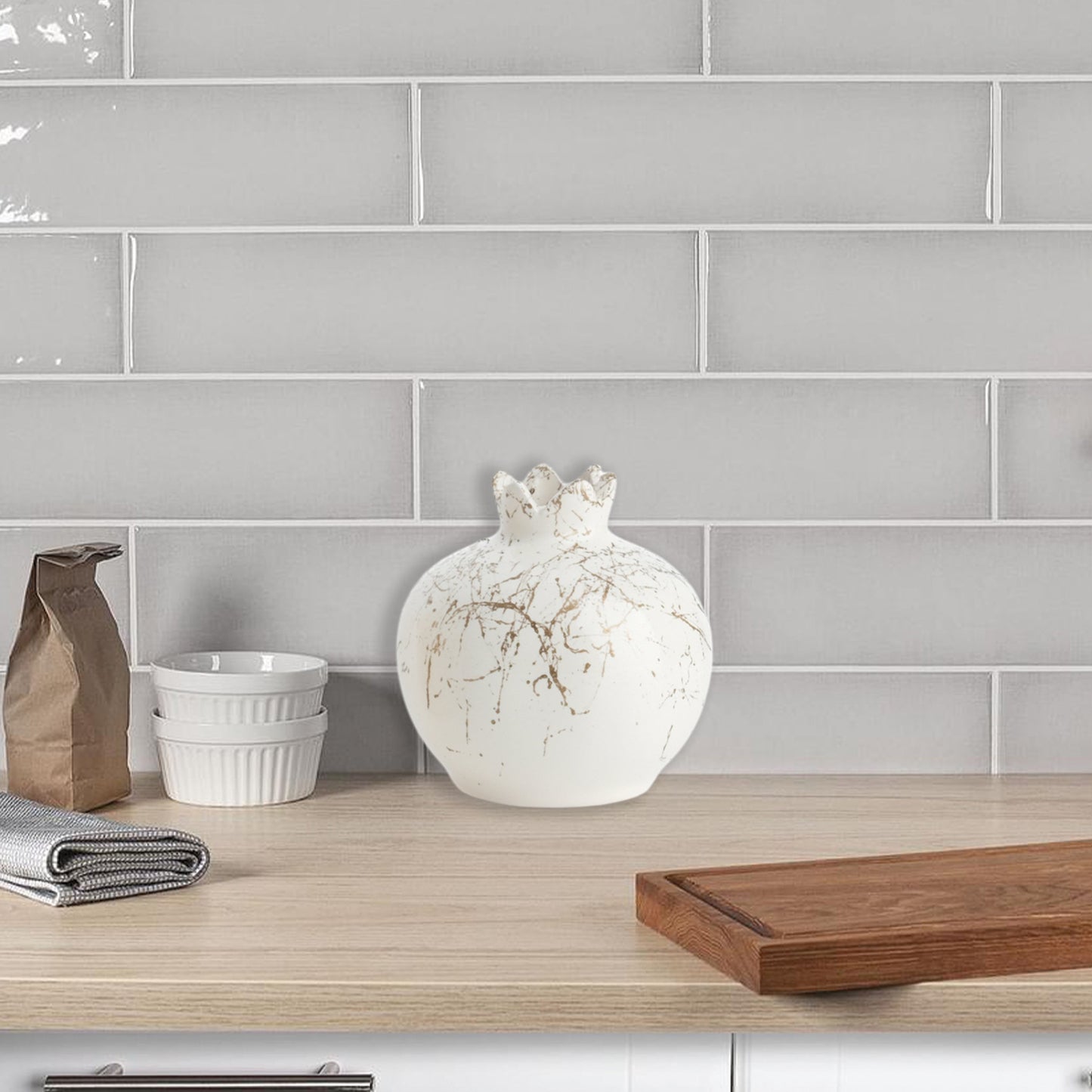 Handmade Ceramic Pomegranate Vase, Ceramic Vase Home Decor