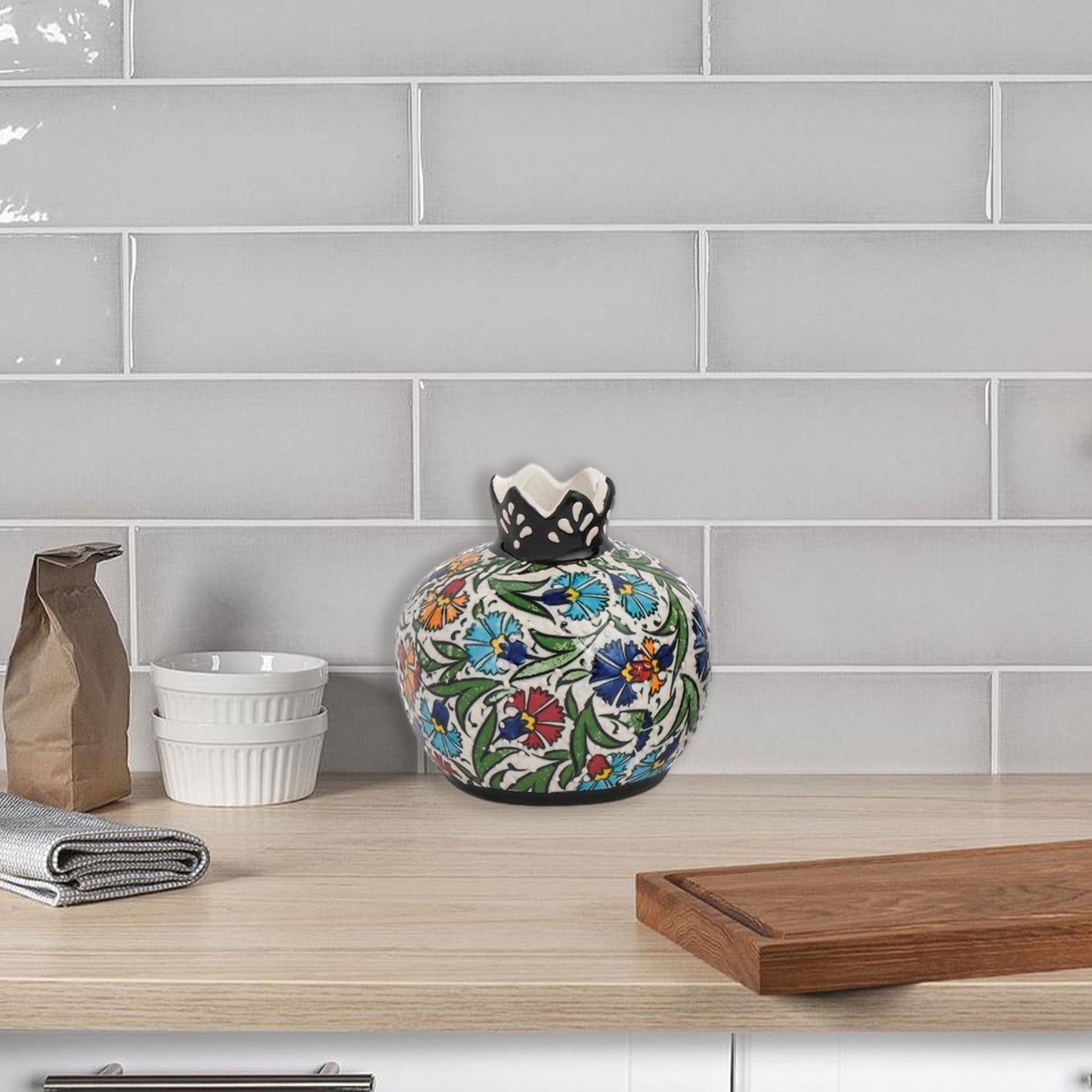 Handmade Ceramic Pomegranate Vase, Ceramic Vase Home Decor