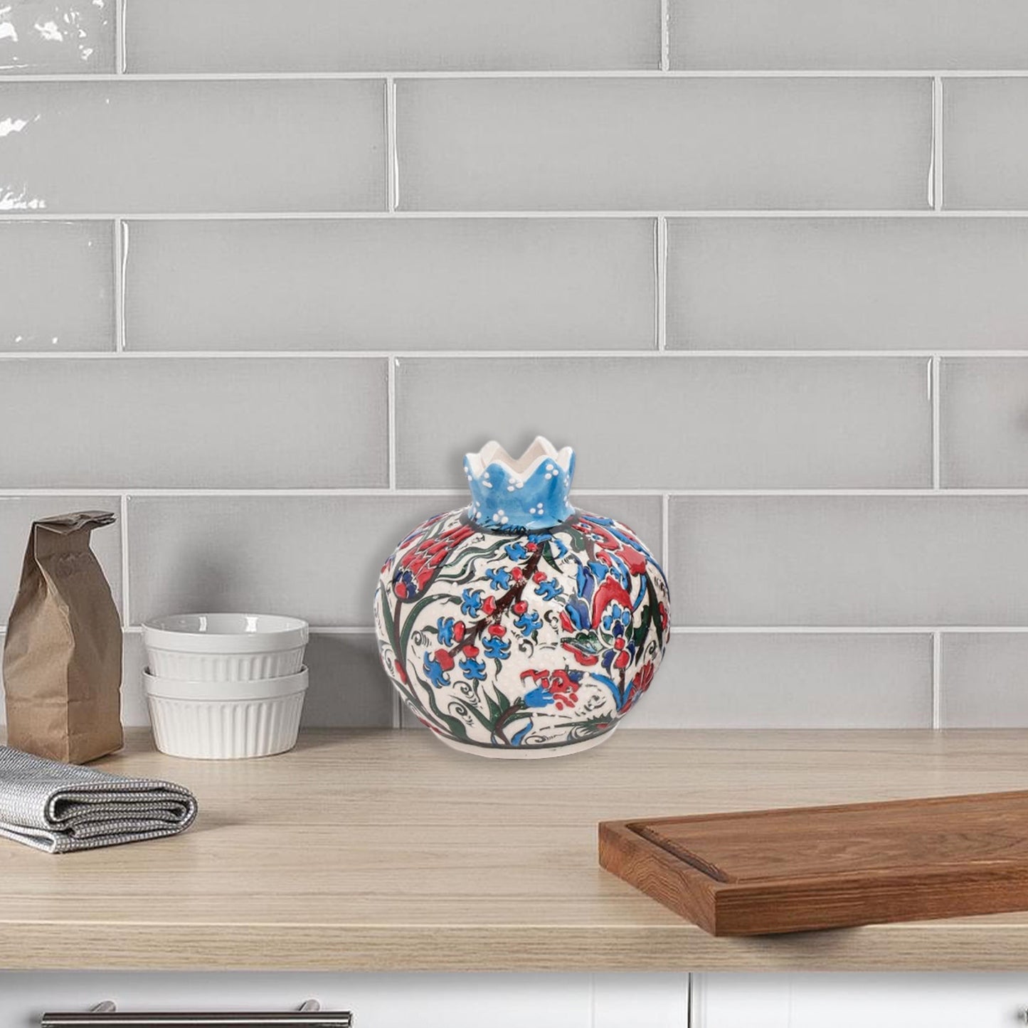 Handmade Ceramic Pomegranate Vase, Ceramic Vase Home Decor
