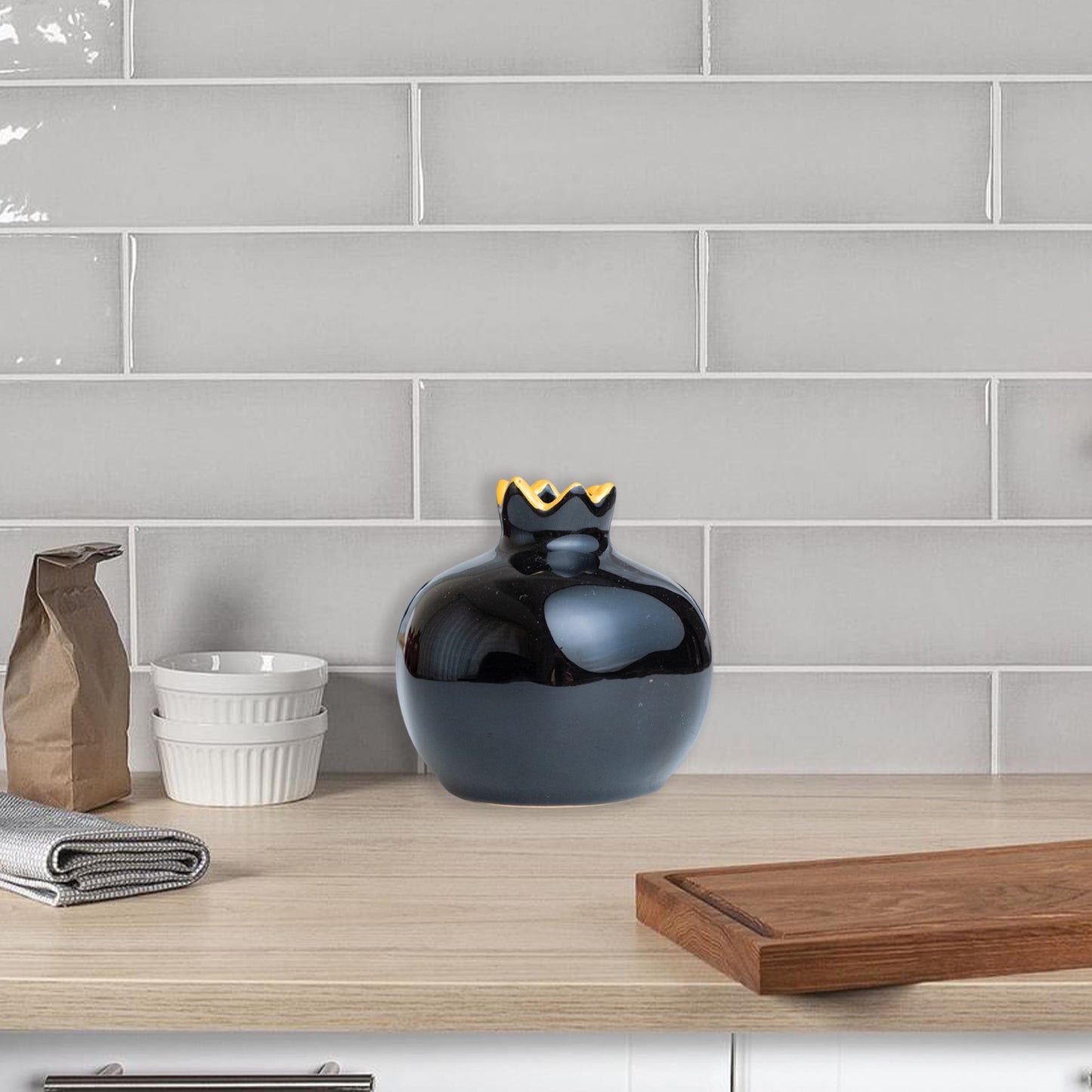 Handmade Ceramic Pomegranate Vase, Ceramic Vase Home Decor