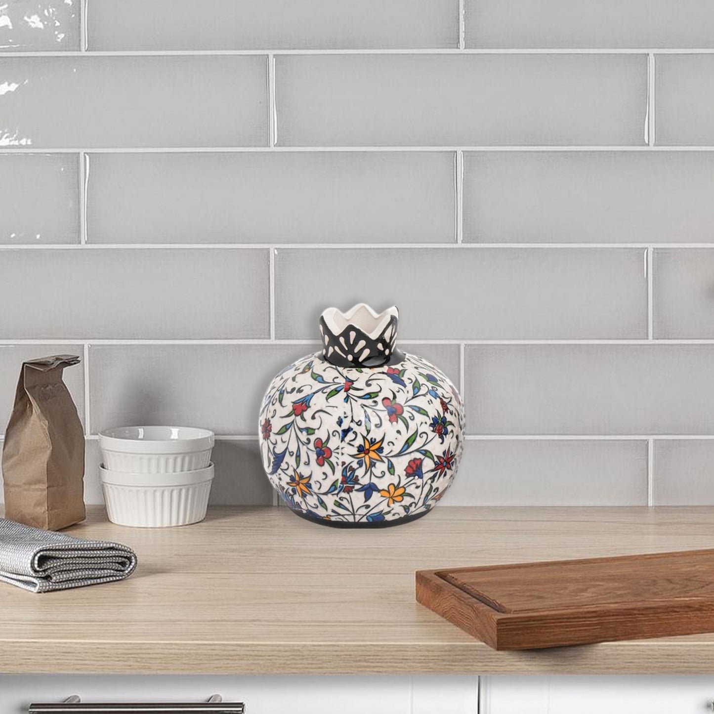 Handmade Ceramic Pomegranate Vase, Ceramic Vase Home Decor