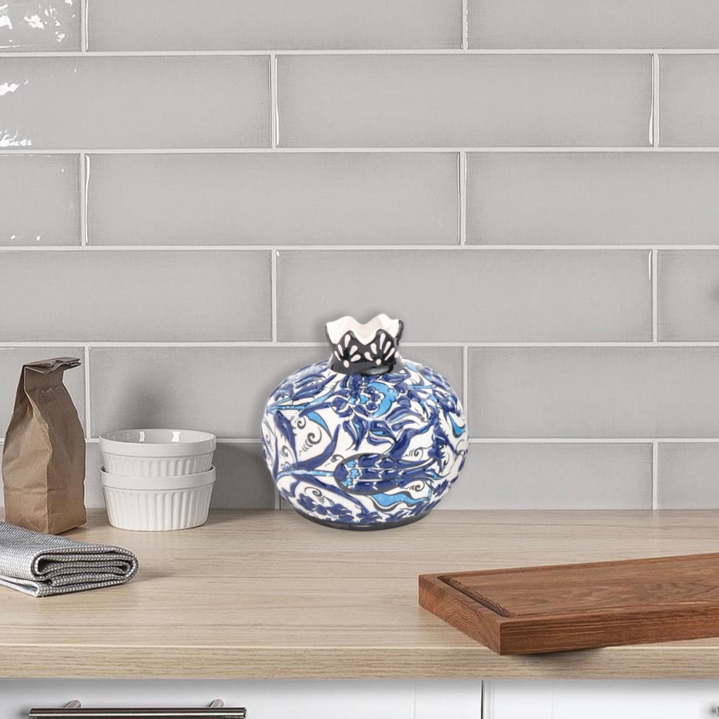 Handmade Ceramic Pomegranate Vase, Ceramic Vase Home Decor