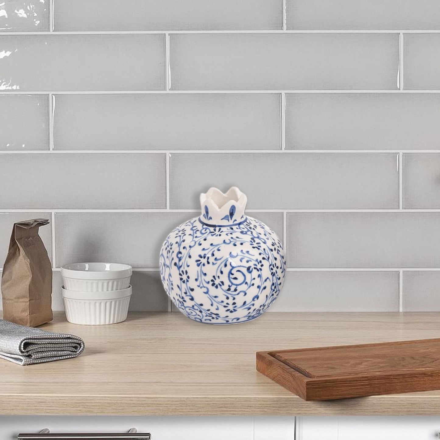 Handmade Ceramic Pomegranate Vase, Ceramic Vase Home Decor