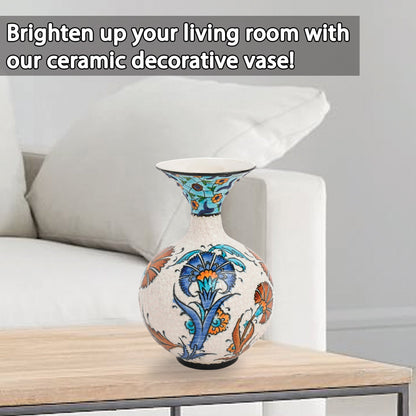 Handmade Ceramic Decorative Vase, Ottoman Bloom Ceramic Vase