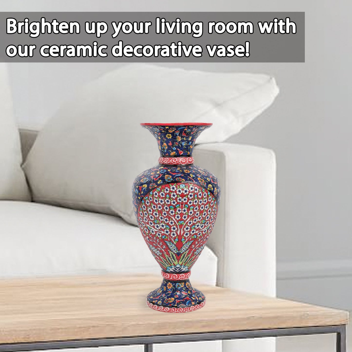 Handmade Ceramic Decorative Vase, Persian Garden Ceramic Vase