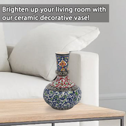 Handmade Ceramic Decorative Vase, Ornate Garden Ceramic Vase