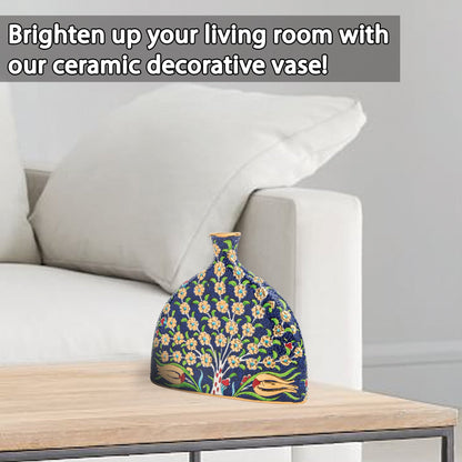 Handmade Ceramic Decorative Vase, Gold Tree Ceramic Vase, Golden Vase