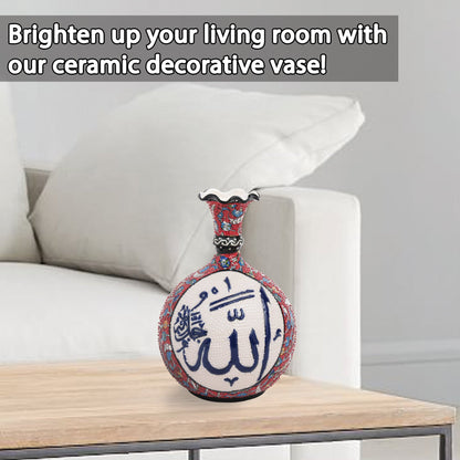 Handmade Ceramic Decorative Vase, Calligraphy Ceramic Vase