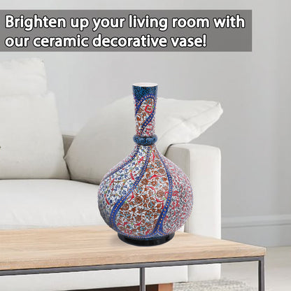 Handmade Ceramic Decorative Vase, Oriental Garden Ceramic Vase