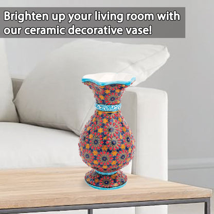 Handmade Ceramic Decorative Vase, Moroccan Star Ceramic Vase