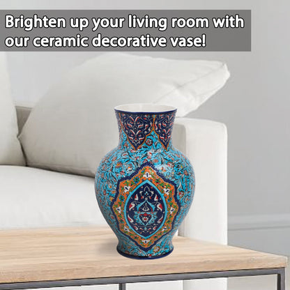 Handmade Ceramic Decorative Vase, Oriental Medallion Ceramic Vase
