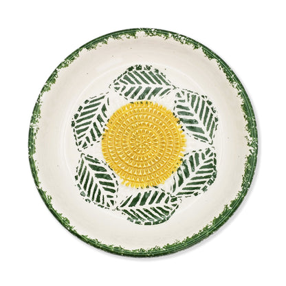 Garlic Grater Bowl, Tropical Green Plate, 7" Ceramic Garlic Grinder, Decorative Grater Bowl