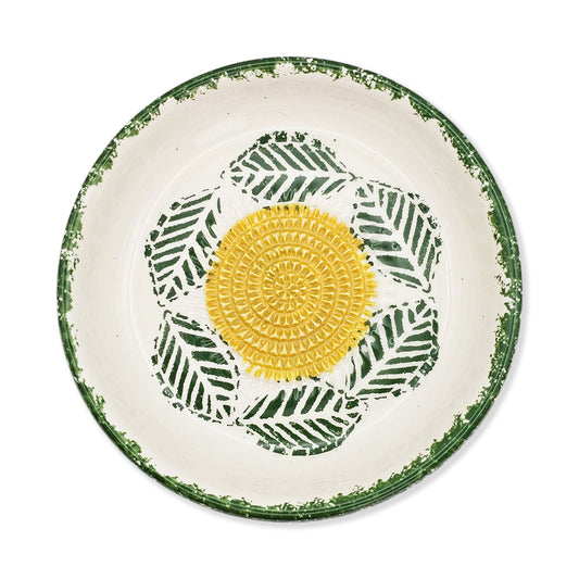 Garlic Grater Bowl, Tropical Green Plate, 7" Ceramic Garlic Grinder, Decorative Grater Bowl
