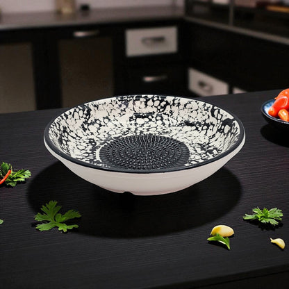 Garlic Grater Bowl, Black Sponge Grater Plate, 7" Ceramic Garlic Grinder, Decorative Grater Bowl