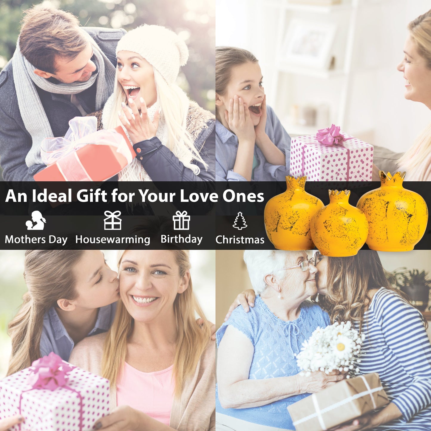 Handmade Ceramic Pomegranate Vase, Ceramic Vase Home Decor