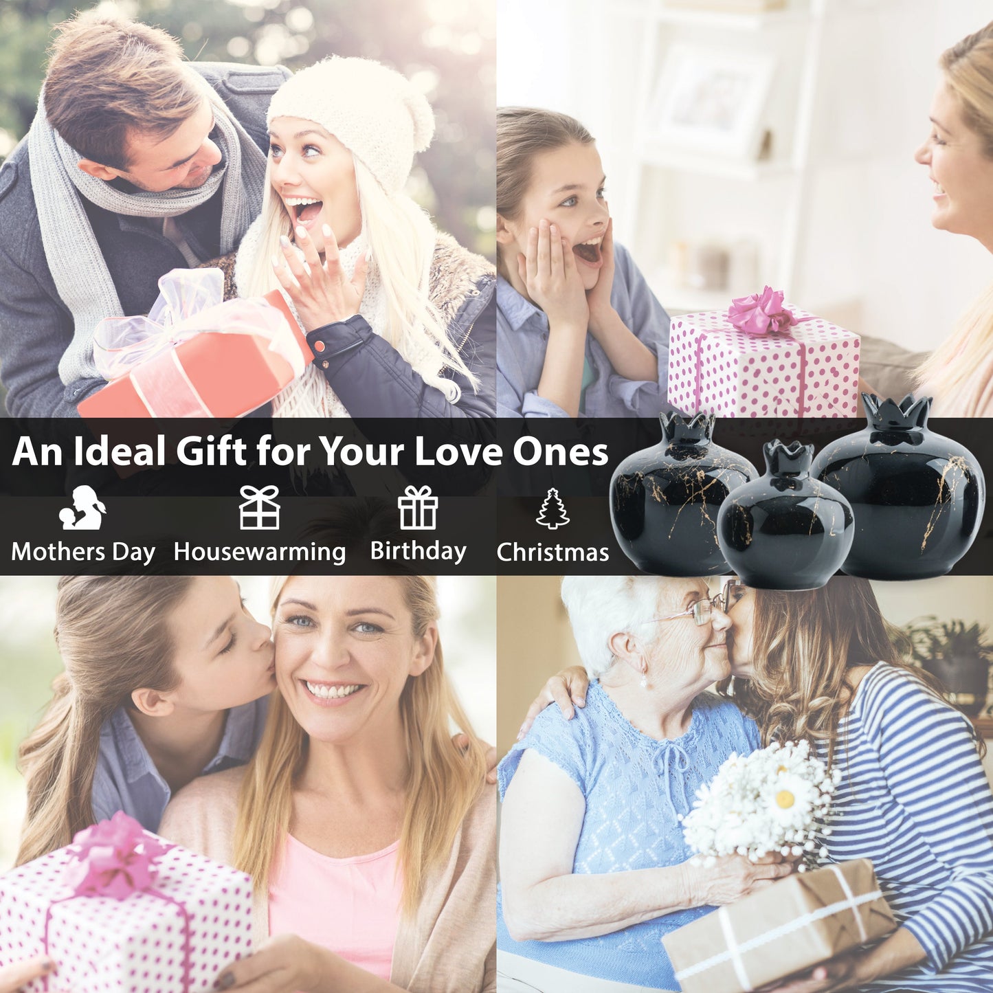 Handmade Ceramic Pomegranate Vase, Ceramic Vase Home Decor