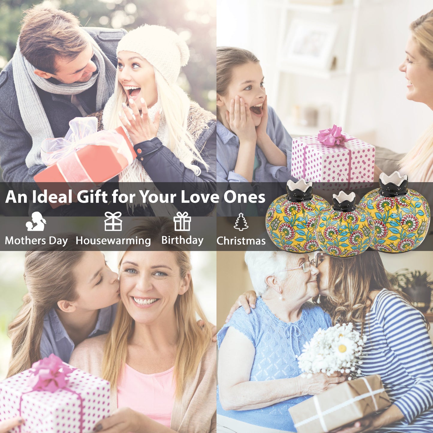 Handmade Ceramic Pomegranate Vase, Ceramic Vase Home Decor