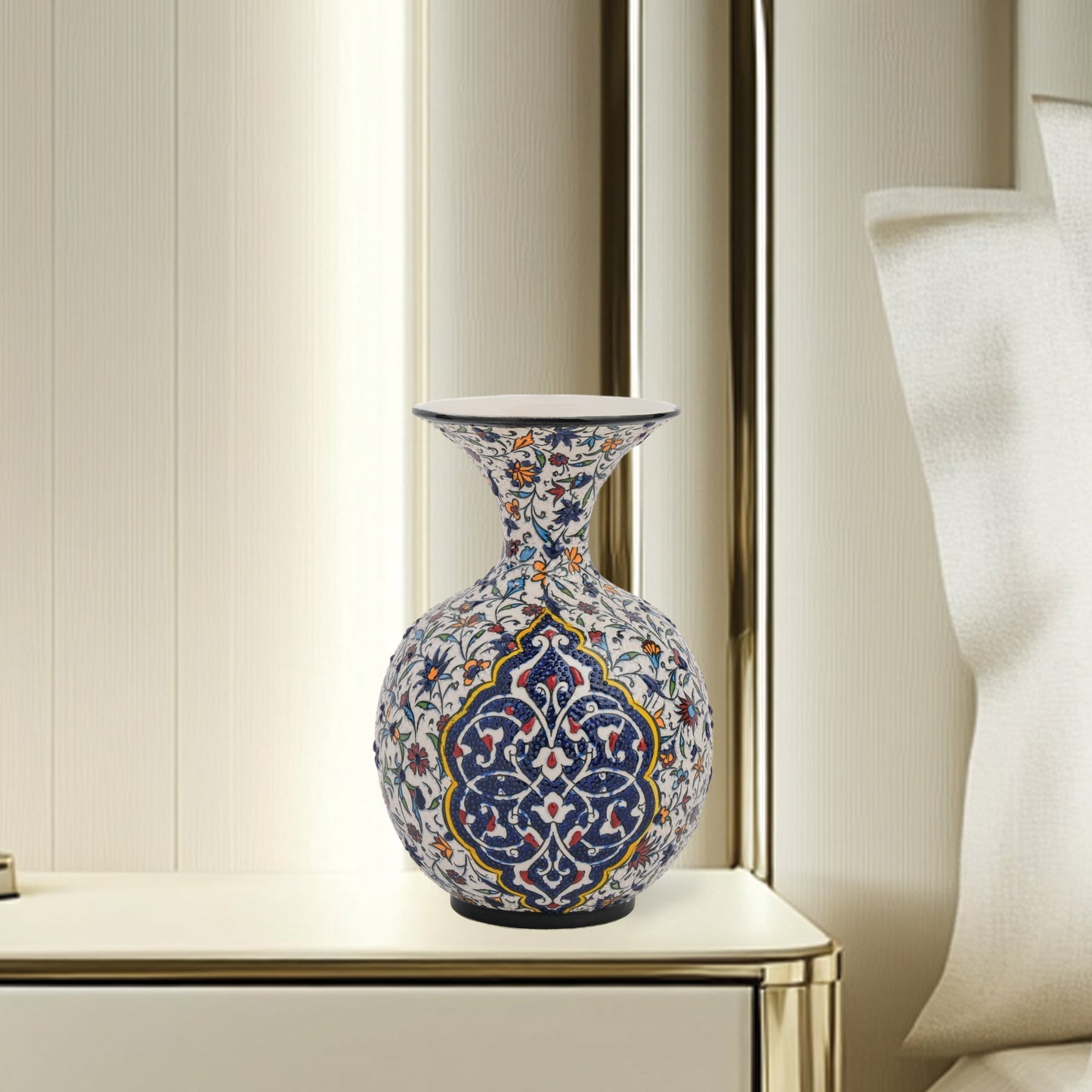 Handmade Ceramic Decorative Vase, Royal Floral Ceramic Vase