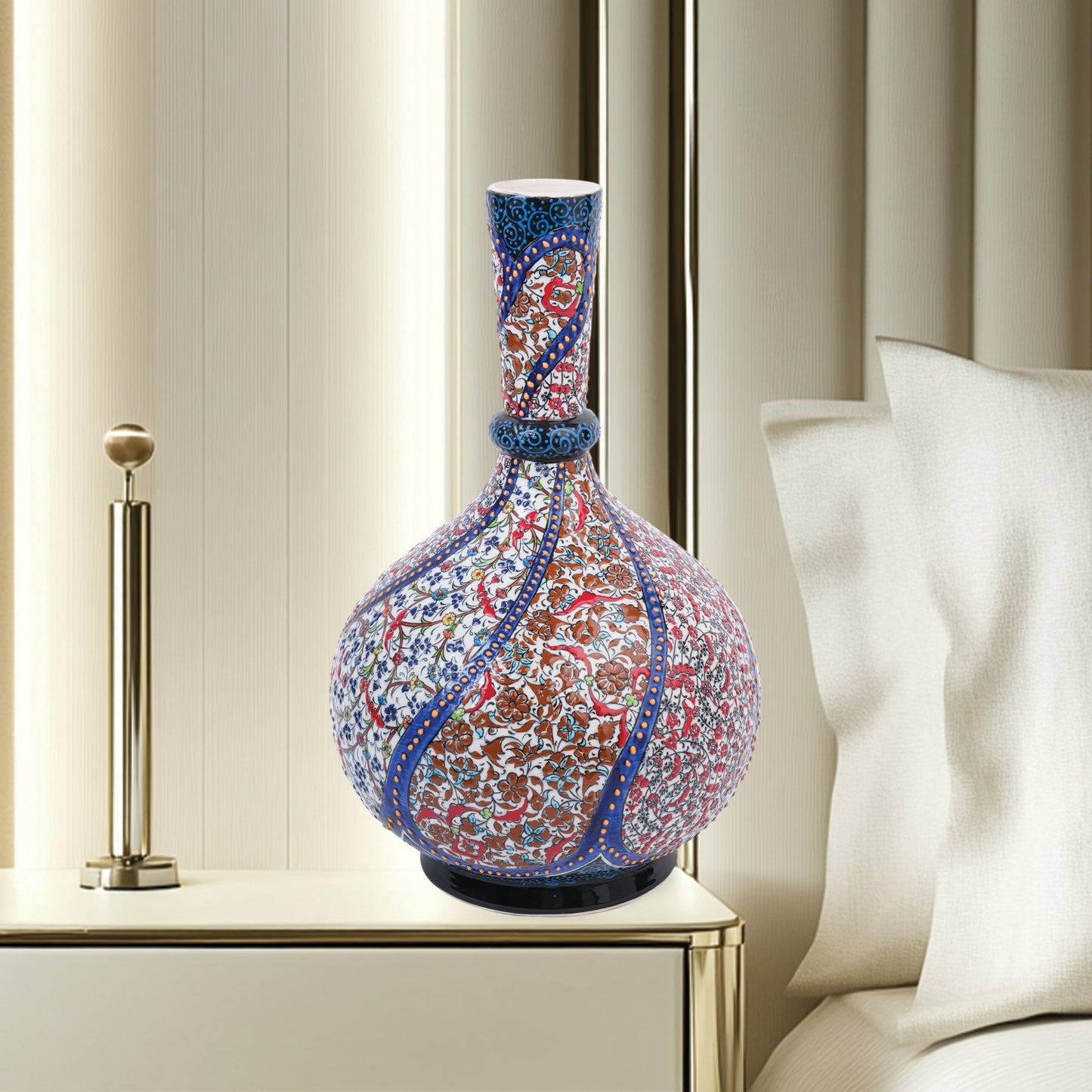 Handmade Ceramic Decorative Vase, Oriental Garden Ceramic Vase
