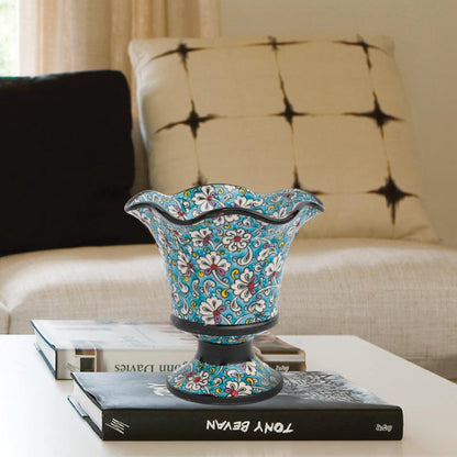 Handmade Ceramic Decorative Vase, Floral Cascade Ceramic Vase
