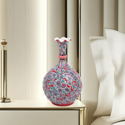 Handmade Ceramic Decorative Vase, Ruby Blossom Ceramic Vase
